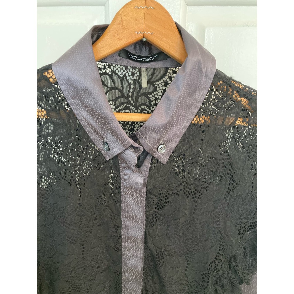 William Rast NWT Short Sleeve Western Silk Lace Top, Medium